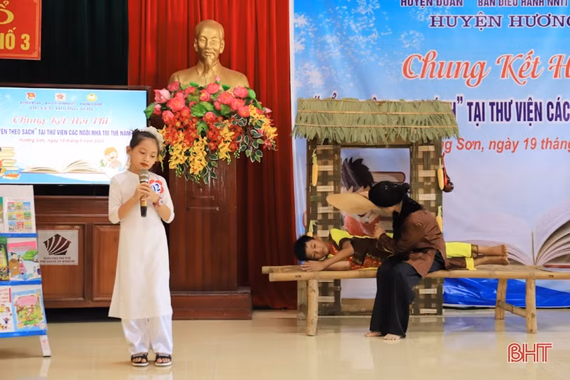 Hấp dẫn hội thi kể chuyện theo sách của học sinh huyện miền núi Hà Tĩnh