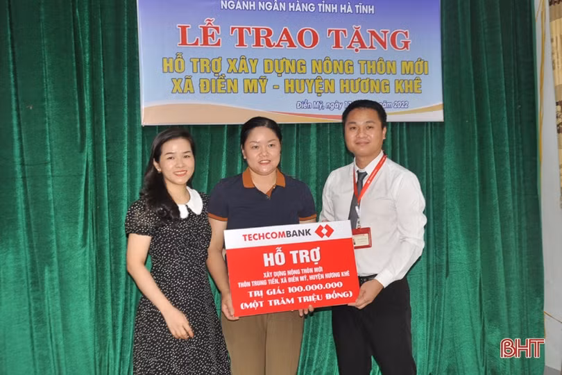 5 ngân hàng tài trợ xã Điền Mỹ 670 triệu đồng xây dựng nông thôn mới