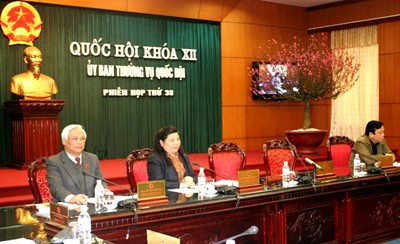 Đoàn chủ tịch phiên họp 38 Ủy ban Thường vụ Quốc hội