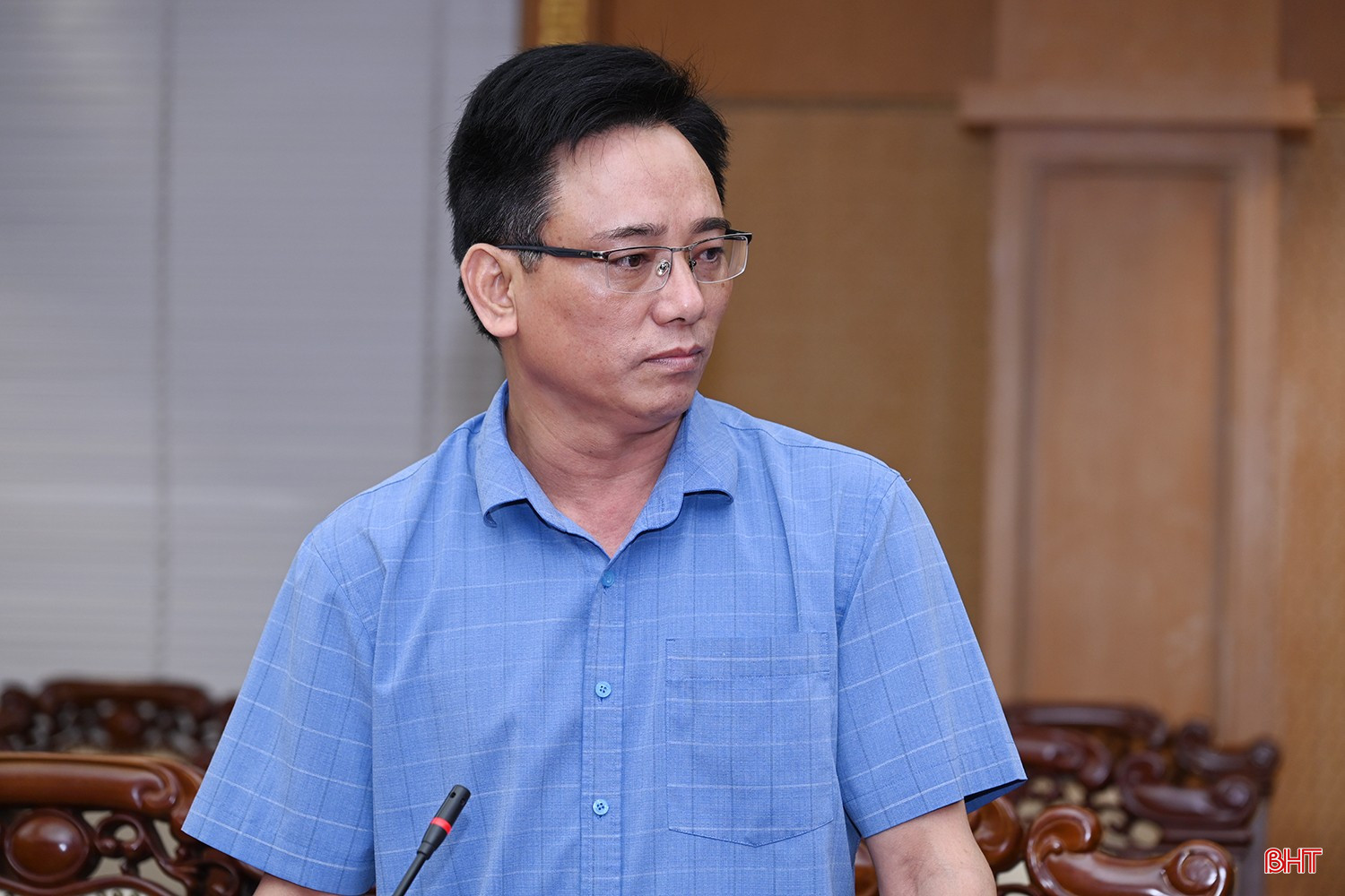 Đồng chí Ngô Văn Huỳnh - Chủ tịch Hội Nông dân tỉnh báo cáo công tác chuẩn bị đại hội.