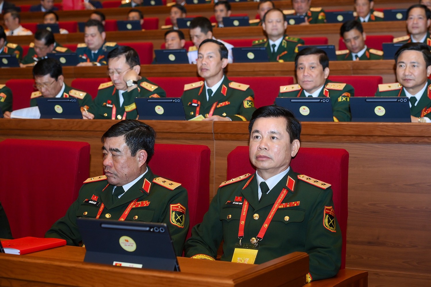 Các đại biểu đoàn Quân đội dự phiên trù bị của Đại hội đại biểu toàn quốc lần thứ XIV.