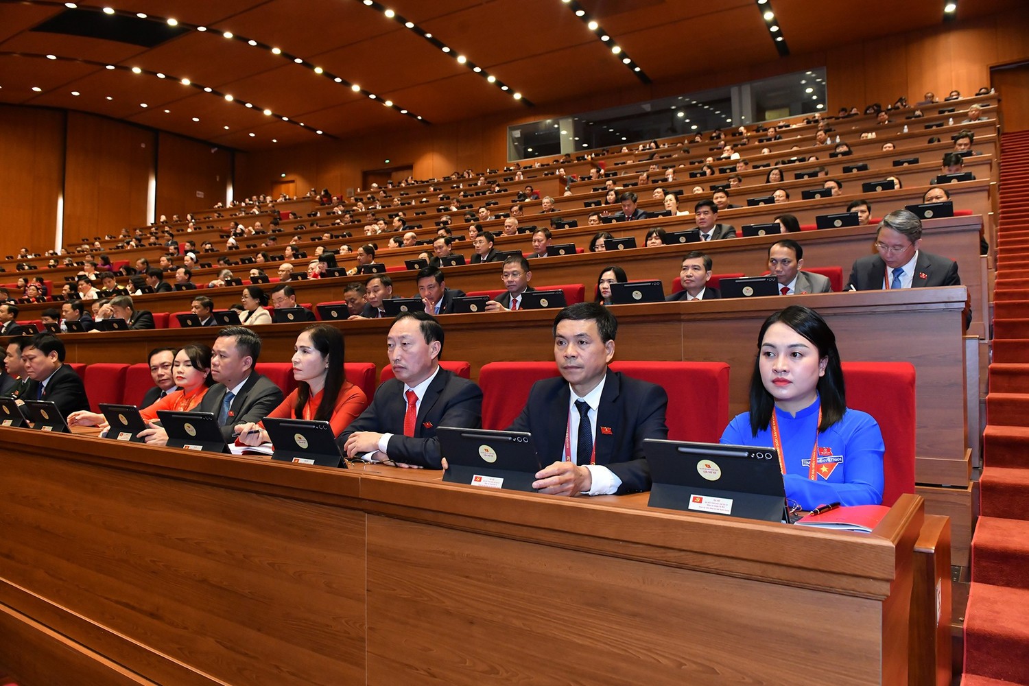 Các đại biểu đoàn Tuyên Quang dự phiên trù bị của Đại hội đại biểu toàn quốc lần thứ XIV.