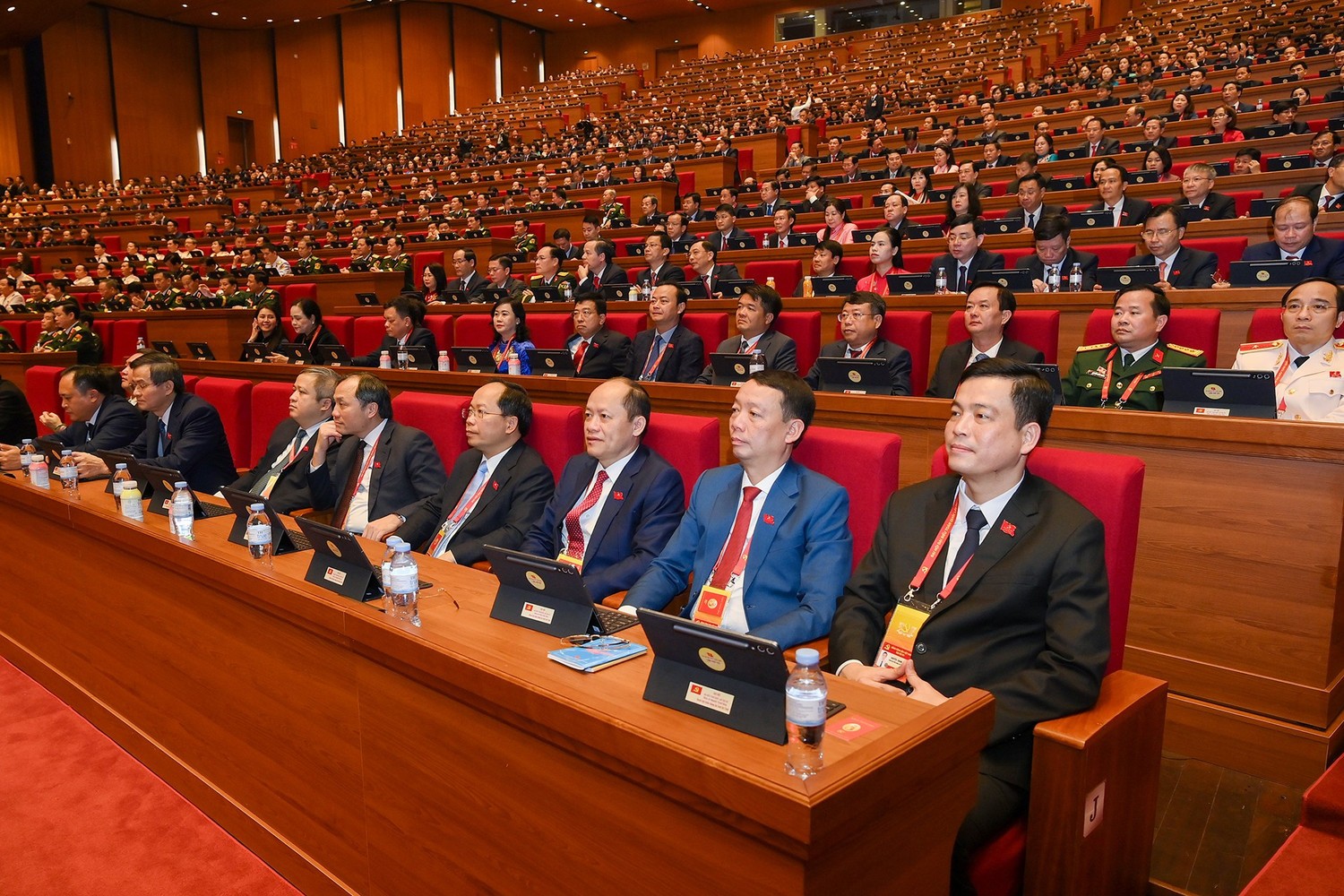 Các đại biểu đoàn Hà Tĩnh dự phiên trù bị của Đại hội đại biểu toàn quốc lần thứ XIV.