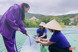 Gấp rút chằng chống nhà cửa, trường học trước khi bão đổ bộ