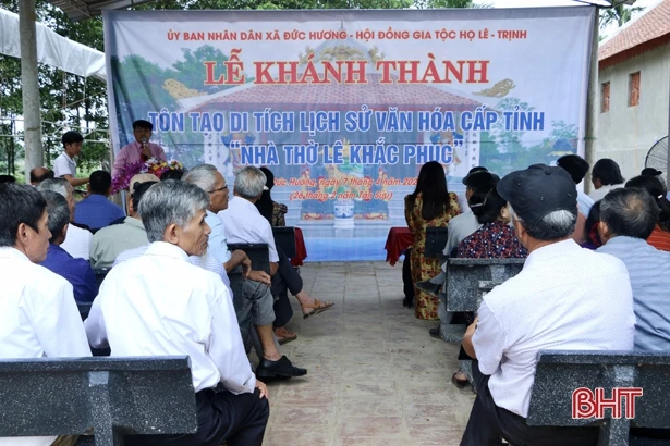 Khánh thành công trình tôn tạo nhà thờ Lê Khắc Phục ở Vũ Quang