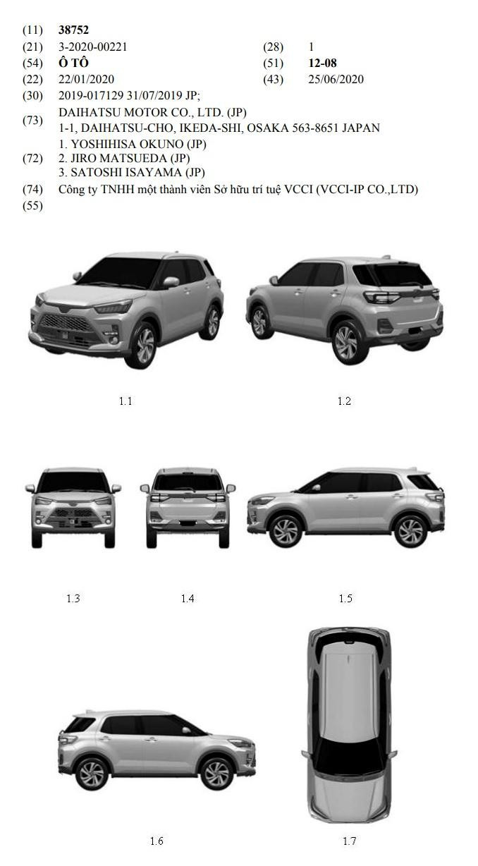 Mẫu SUV của Daihatsu được đăng ký kiểu dáng công nghiệp ở Việt Nam. Toyota Raize sẽ sớm về Việt Nam?