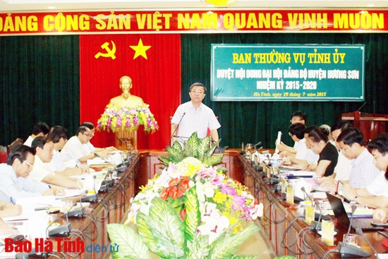 Hương Sơn phải trở thành khu kinh tế động lực phía Tây của tỉnh ảnh 1 Hương Sơn phải trở thành khu kinh tế động lực phía Tây của tỉnh ảnh 1