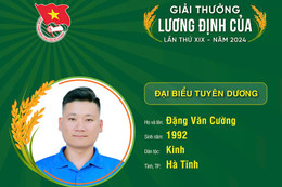 Tiên phong khởi nghiệp, chàng thanh niên Thành Sen nhận giải thưởng Lương Định Của