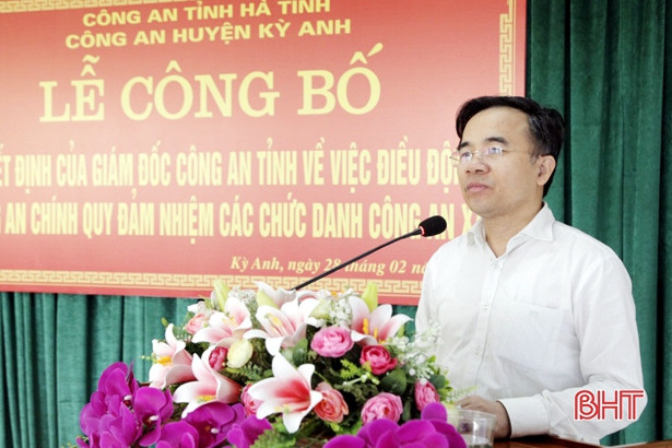Điều động 18 công an chính quy về công tác tại xã ở Kỳ Anh