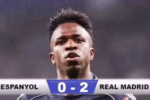 Kết quả Espanyol 0-2 Real Madrid: Vinicius hoãn ngày đăng quang của Barca