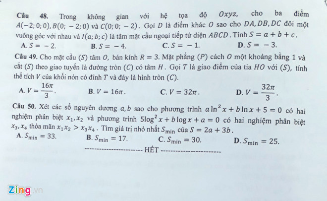 de thi bai giai mon toan thpt quoc gia 2017