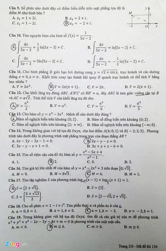 de thi bai giai mon toan thpt quoc gia 2017