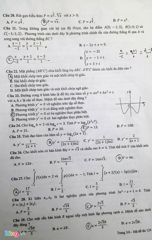 de thi bai giai mon toan thpt quoc gia 2017