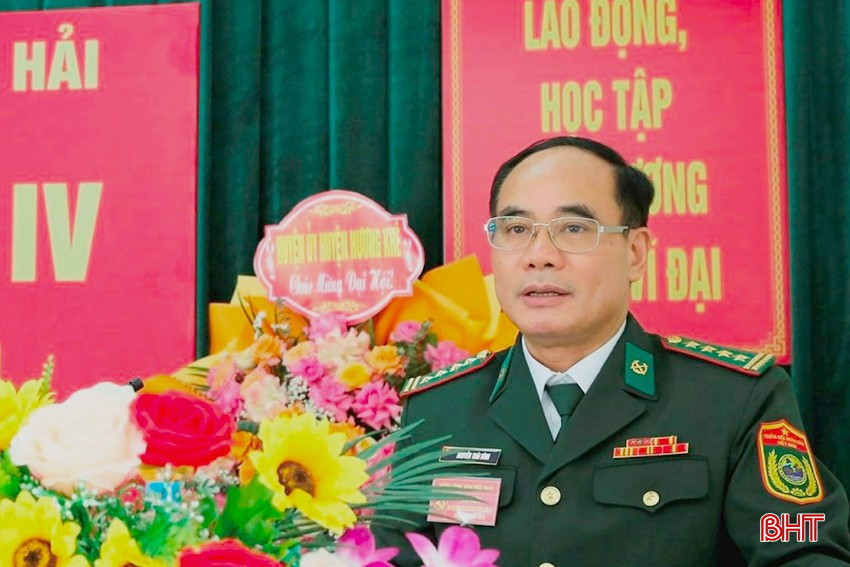 Đại tá Nguyễn Thái Bình - Bí thư Đảng ủy, Chính ủy BĐBP Hà Tĩnh phát biểu chỉ đạo đại hội. bqbht_br_anh-5.jpg
