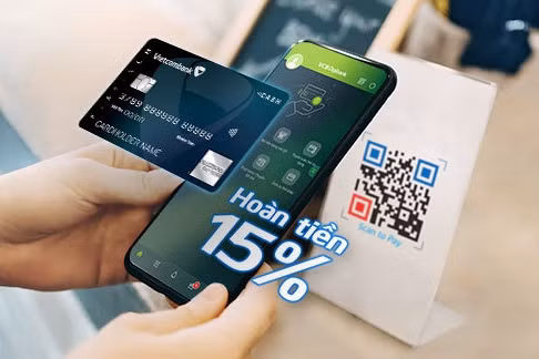 Vietcombank hoàn 15% khi thanh toán thẻ tín dụng trên QR VNPAY