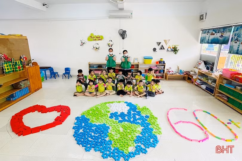 Các bé mầm non Trí Đức hưởng ứng Giờ Trái đất: Vì một hành tinh xanh