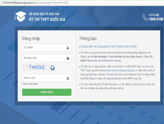huong dan dang ky xet tuyen dai hoc truc tuyen
