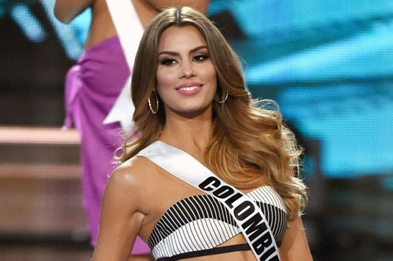 Á hậu cuộc thi Hoa hậu Hoàn vũ 2015 Ariadna Gutiérrez, người bị trao nhầm vương miện Ảnh: Telemundo bom tan moi cua vin diesel gay sot hung huc tren mang