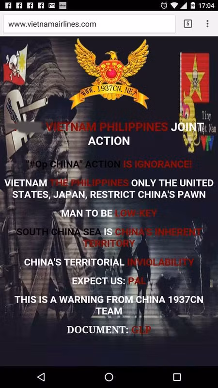 hacker tan cong website vietnam airlines la ai