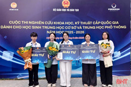 Hà Tĩnh giành 3 giải tại Cuộc thi Nghiên cứu KHKT cấp quốc gia