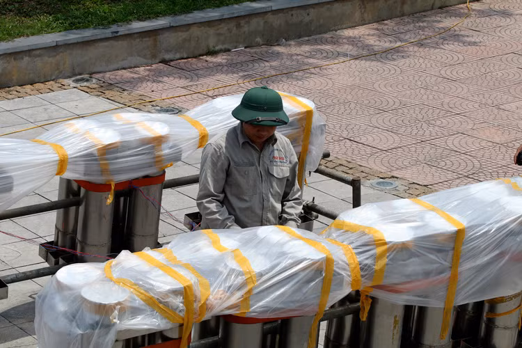 Cận cảnh trận địa pháo hoa tầm cao dịp Giỗ Tổ Hùng Vương