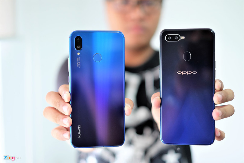 Oppo F9 đọ dáng Huawei nova 3i - di động camera kép sáng giá tầm trung