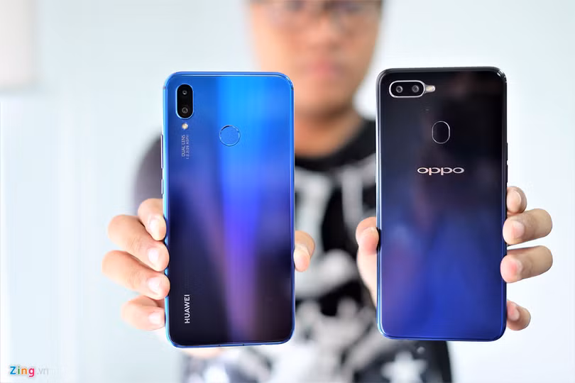 Oppo F9 đọ dáng Huawei nova 3i - di động camera kép sáng giá tầm trung