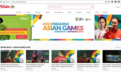Vidio thông báo livestream Asiad 2018 và một số người dùng Việt đã theo dõi được vài trận đầu. Bản quyền online siết chặt trước trận đầu của Việt Nam tại Asiad
