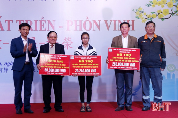 Formosa Hà Tĩnh trao tài trợ công ích với số tiền 2,2 tỷ đồng