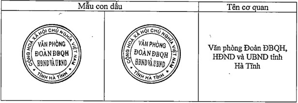 Xem mẫu chữ ký lãnh đạo Văn phòng Đoàn ĐBQH, HĐND, UBND tỉnh Hà Tĩnh