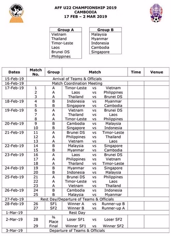 HLV Park Hang-seo không dẫn dắt U22 Việt Nam dự giải Đông Nam Á