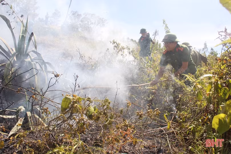 Tiếp tục cứu rừng Hương Sơn dưới nắng nóng 40 độ