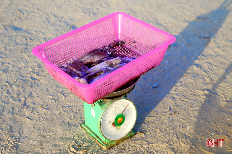 Sáng tinh mơ, du khách thích thú tắm biển, mua hải sản ở Hà Tĩnh