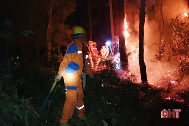 Cháy rừng đe dọa đường dây, Điện lực Hương Sơn chủ động phòng ngừa sự cố