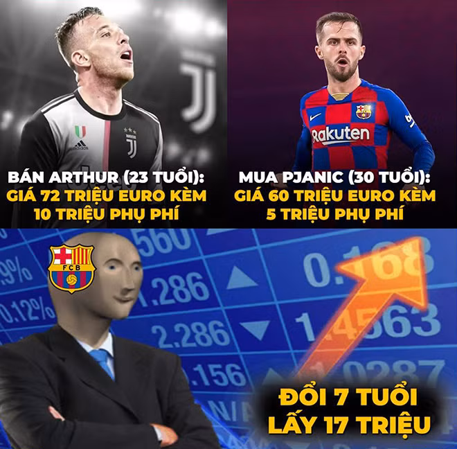 Ảnh chế: Barca có pha đổi người “cồng kềnh” khiến fan ngán ngẩm