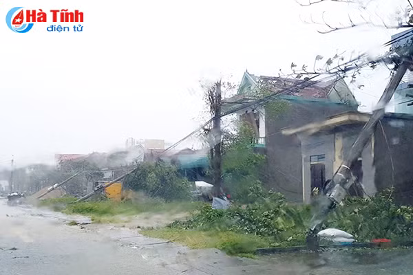 hinh anh thiet hai ban dau do bao so 10 tai ha tinh