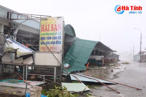 hinh anh thiet hai ban dau do bao so 10 tai ha tinh