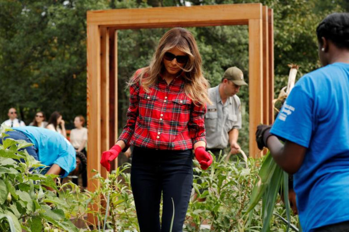 hinh anh de nhat phu nhan melania trump trong rau trong vuon nha trang