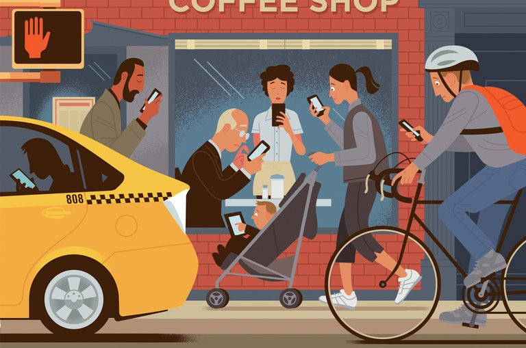 Smartphone với nhiều chức năng thu hút đủ mọi loại tuổi. chung nghien smartphone can benh cua thoi dai