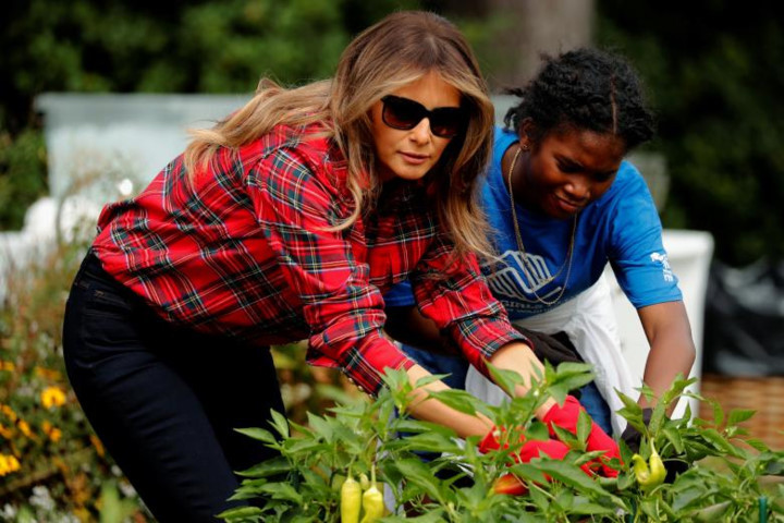 hinh anh de nhat phu nhan melania trump trong rau trong vuon nha trang