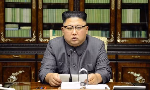 Nhà lãnh đạo Triều Tiên Kim Jong-un đáp trả trực tiếp bài phát biểu của Tổng thống Mỹ Donald Trump trước Liên Hợp Quốc. Ảnh: KCNA. he qua kho luong tu cuoc khau chien trump kim jong un