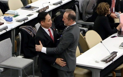 Các nước chúc mừng Việt Nam trúng cử với số phiếu bầu cao nhất - Ảnh: Vietnam+. Các nước chúc mừng Việt Nam trúng cử với số phiếu bầu cao nhất - Ảnh: Vietnam+.