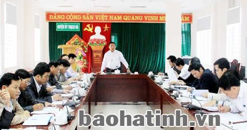 Phó Chủ tịch UBND tỉnh Lê Đình Sơn: Thạch Hà cần đánh giá toàn diện việc thực hiện các nghị quyết; rà soát các tiêu chí NTM để có giải pháp chỉ đạo tốt hơn