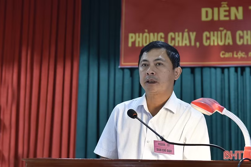 Can Lộc tổ chức thành công diễn tập phòng cháy, chữa cháy rừng và tìm kiếm cứu nạn