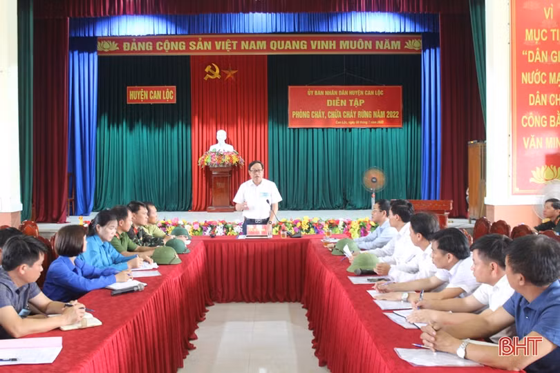 Can Lộc tổ chức thành công diễn tập phòng cháy, chữa cháy rừng và tìm kiếm cứu nạn