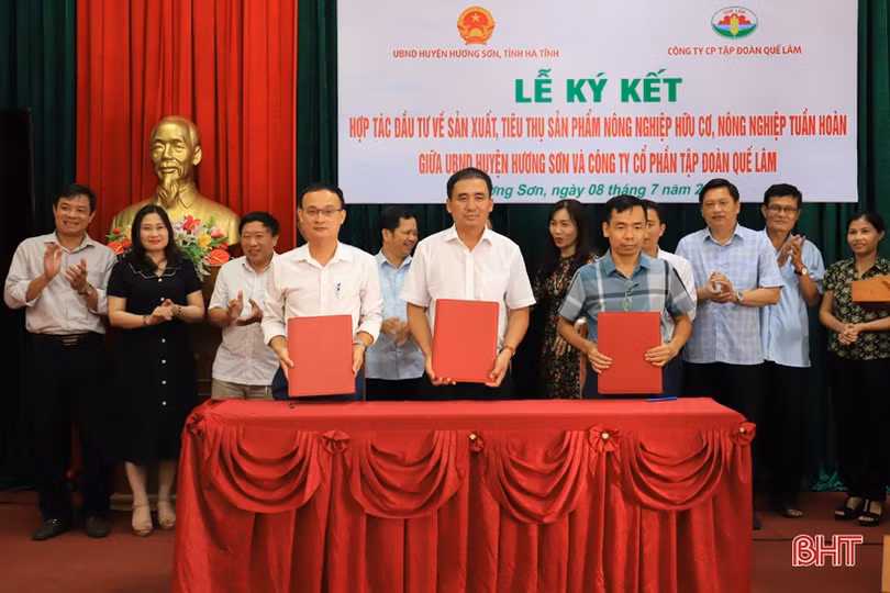 Tập đoàn Quế Lâm hợp tác sản xuất, tiêu thụ sản phẩm nông nghiệp hữu cơ với huyện Hương Sơn