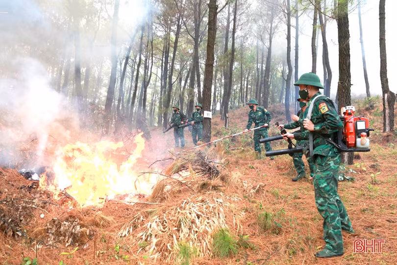 Can Lộc tổ chức thành công diễn tập phòng cháy, chữa cháy rừng và tìm kiếm cứu nạn
