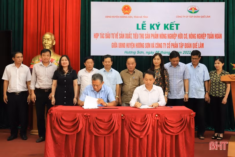 Tập đoàn Quế Lâm hợp tác sản xuất, tiêu thụ sản phẩm nông nghiệp hữu cơ với huyện Hương Sơn
