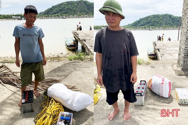 Bắt giữ 2 thuyền máy đánh bắt thủy sản bằng kích điện trên sông Lam