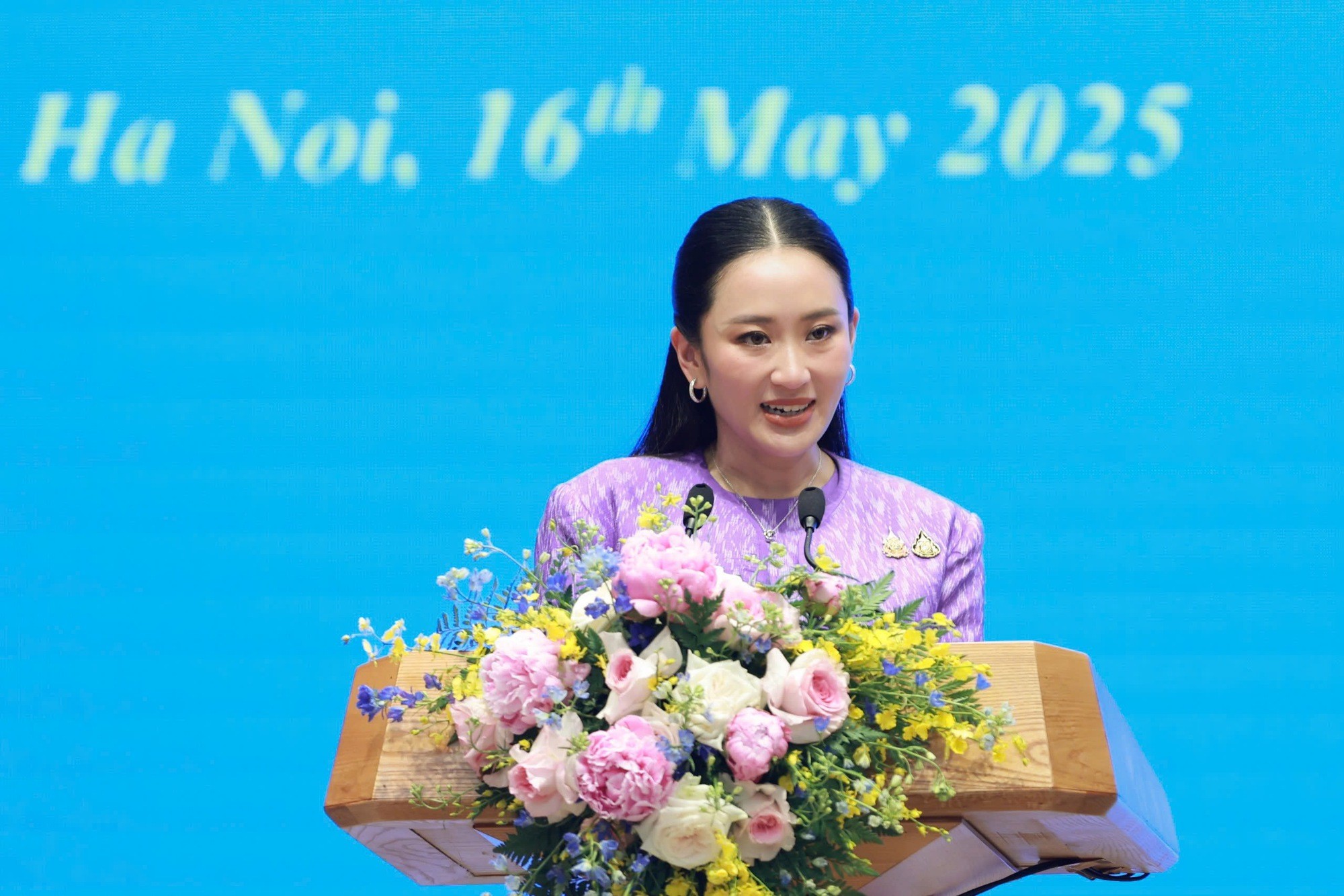 Thủ tướng Paetongtarn Shinawatra cho biết, hai bên đã trao đổi toàn diện về nhiều vấn đề trong bầu không khí hữu nghị - Ảnh: VGP/Nhật Bắc img2774-174737793344373002616.jpg